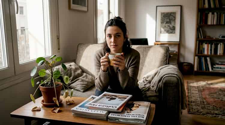 Retrato de una mujer que te mira de frente