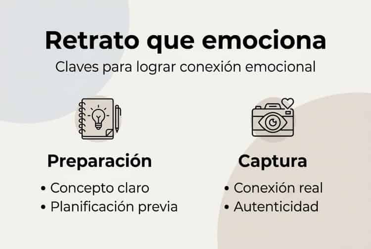 Visual guide with keys to achieve impactful emotional portraits